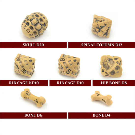 Skull & Bone Full 7 Dice Set