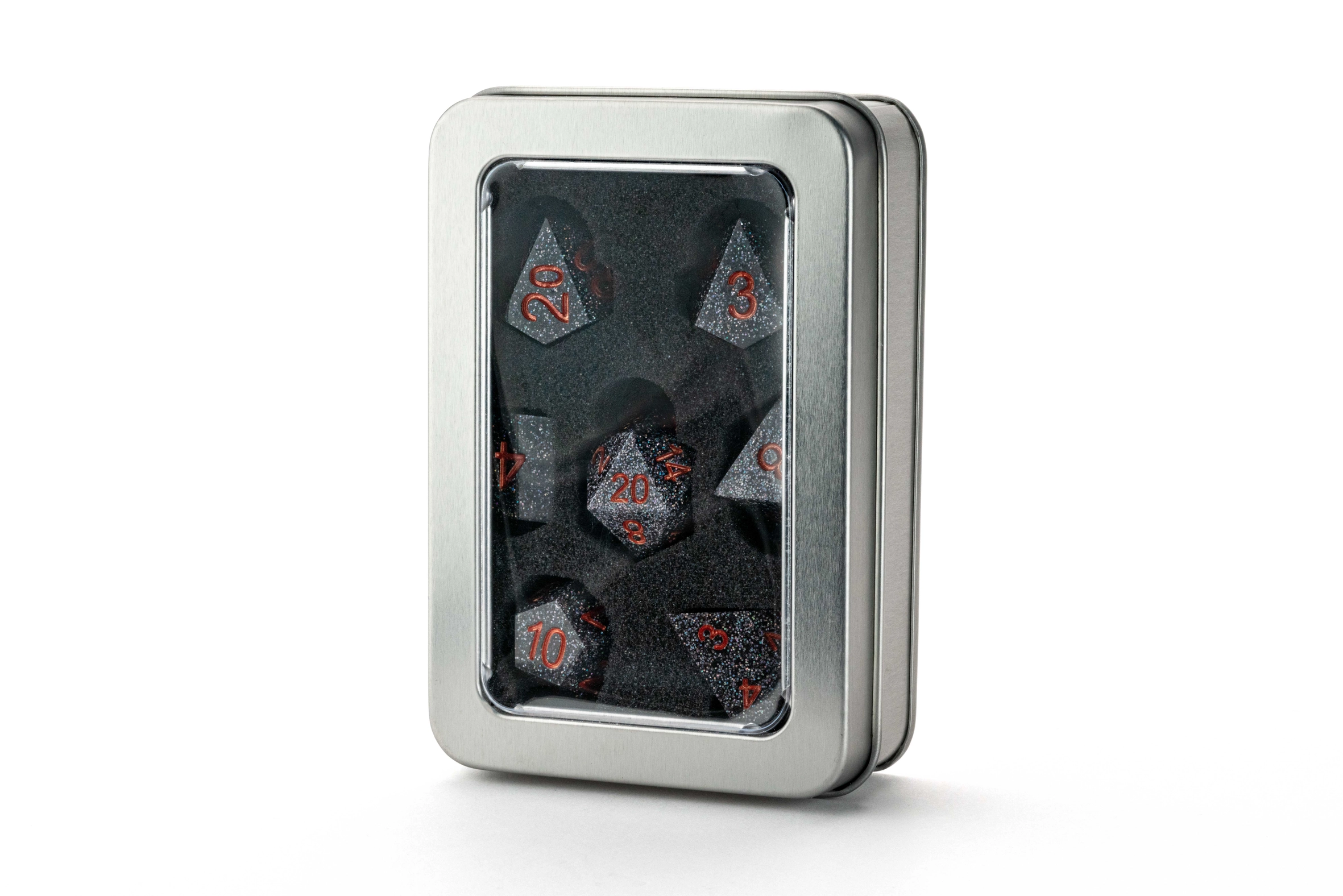 Black Glitter Dice