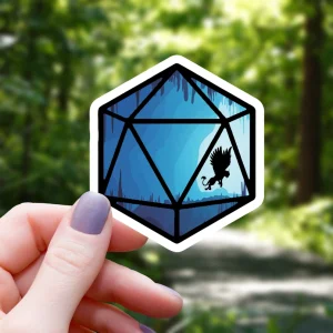 Monster Cavern Polyhedral D20 Sticker - 3"