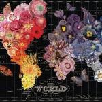 Full Bloom Map of the World Puzzle