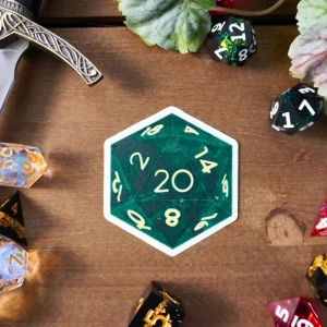 Green D20 Sticker
