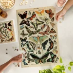 Vintage Bookplate Butterflies III Adolphe Millot Artwork Puzzle