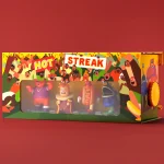 Hot Streak board game box front with red background