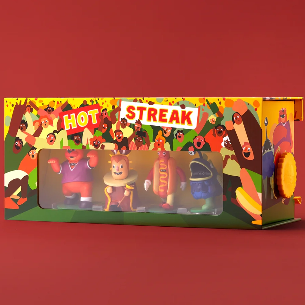 Hot Streak board game box front with red background